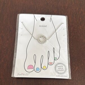 Silver Cubic Zirconia Anklet